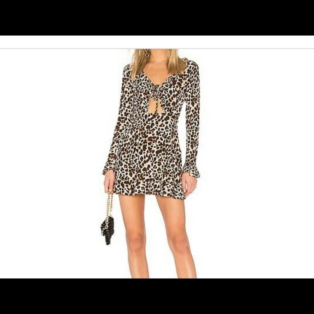 Leopard mini keyhole dress